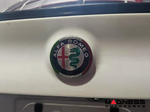 Alfa Romeo Stelvio Rear Emblem Frame Trim - Carbon Fiber - Italian Theme